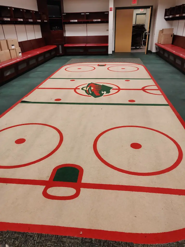 Xcel Energy Center Wild locker room