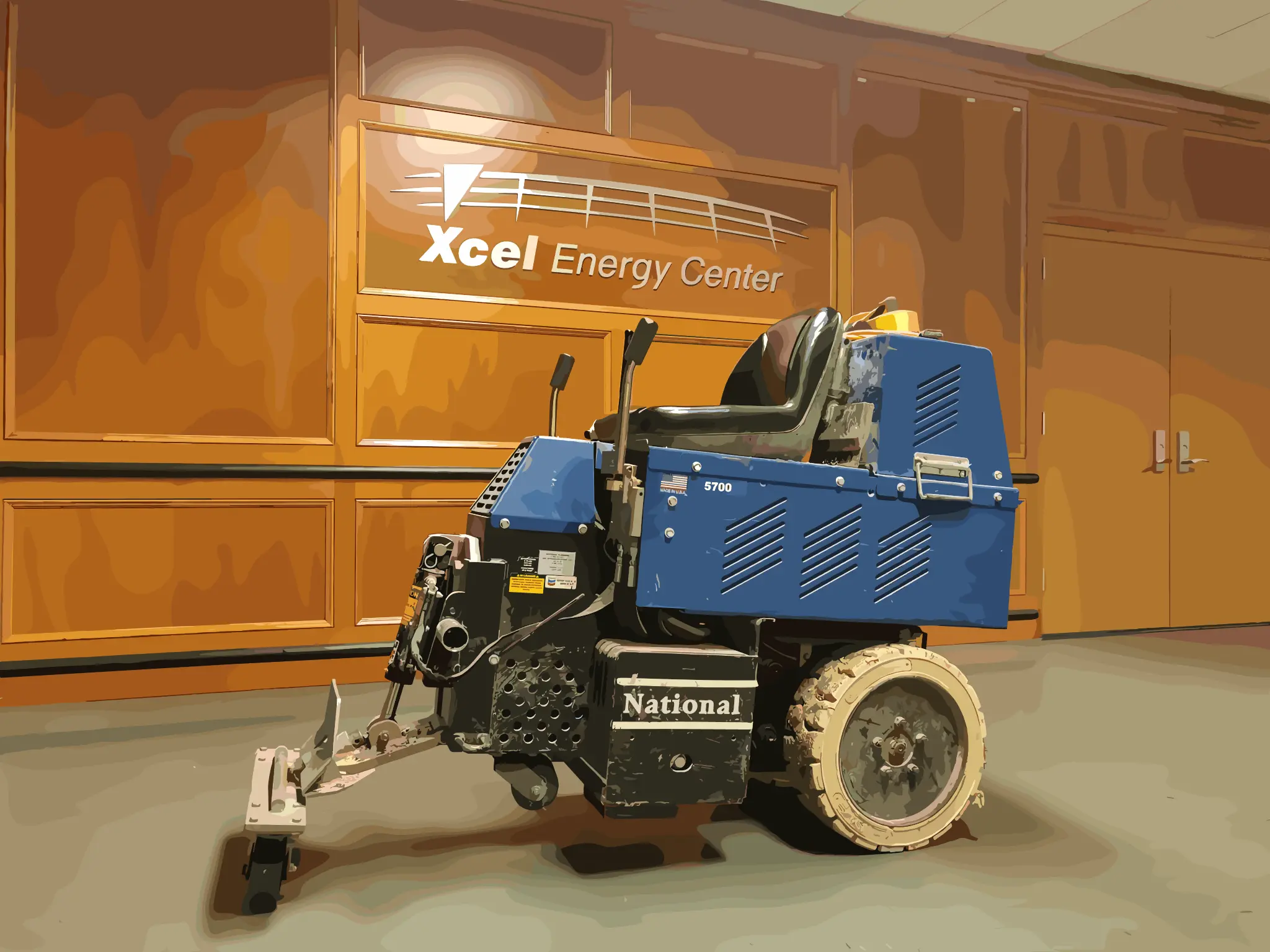 Professional flooring removal equipment at Xcel Energy Center